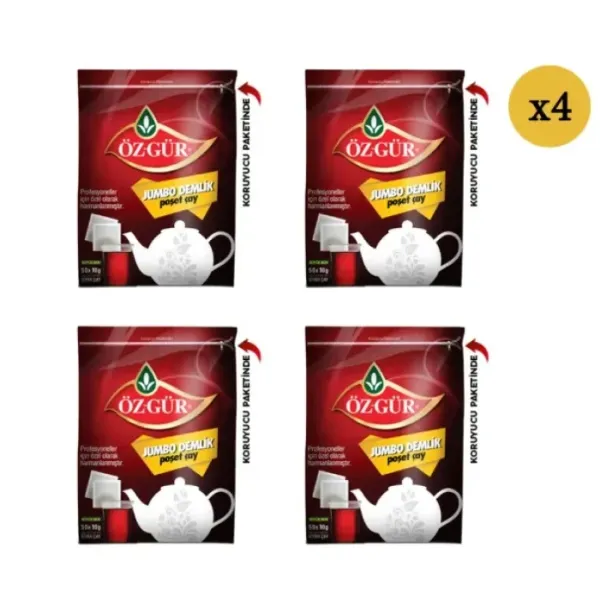 ÖZGÜR Jumbo Demlik Poşet 50*10 Gr x 4 Adet