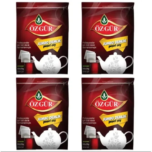 ÖZGÜR Jumbo Demlik Poşet 50*20 Gr x 4 Adet