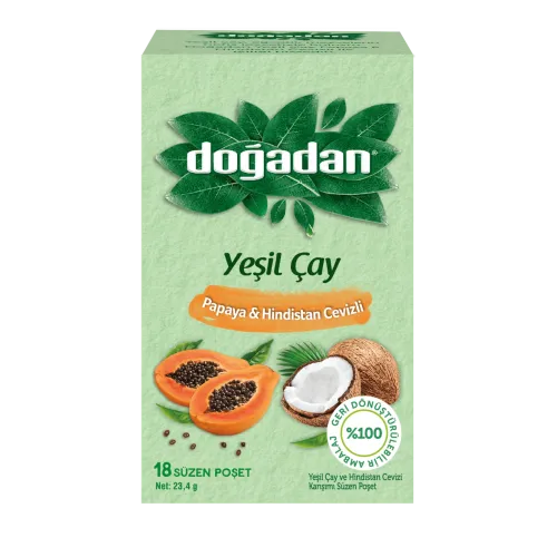 Doğadan Yeşil Çay Papaya Hindistan Cevizli