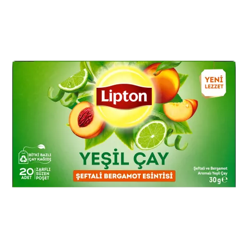 Lipton Şeftali & Bergamot Esintisi Yeşil Çay 20'li